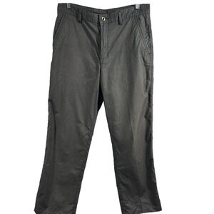 Blue Dress Pants with Straight Leg Cut and Smooth Fabric